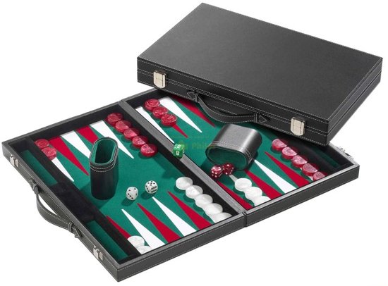 Backgammon Koffer Groot Standaard (Groen)