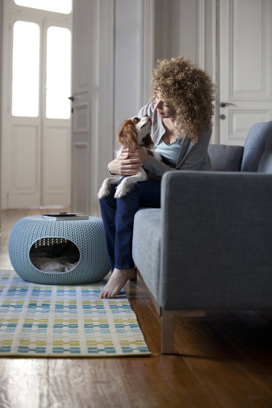 Curver Cozy Pet Home Kattenmand - Ø 55 cm - Lichtblauw