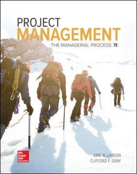 Complete Solution Manual  Project Management The Managerial Process 7th Edition Questions & Answers with rationales (Chapter 1-16)