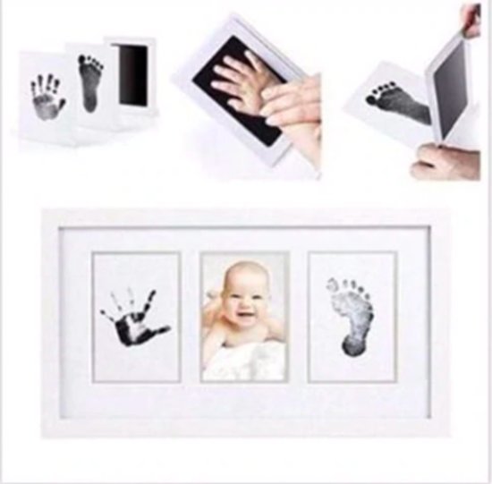 Baby voetafdruk en baby handafdruk inkt -baby cadeau (zwart)
