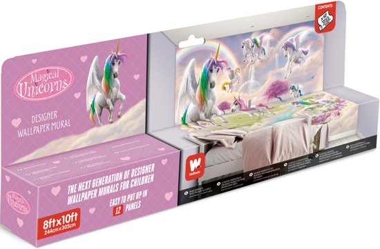Walltastic Magical Unicorn Kinderbehang - posterbehang Eenhoorns - 305 x 244 cm