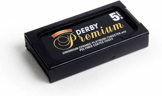Foto van Derby Premium Scheermesjes 5 stuks Double Edge Blades doosje van 5 stuks
