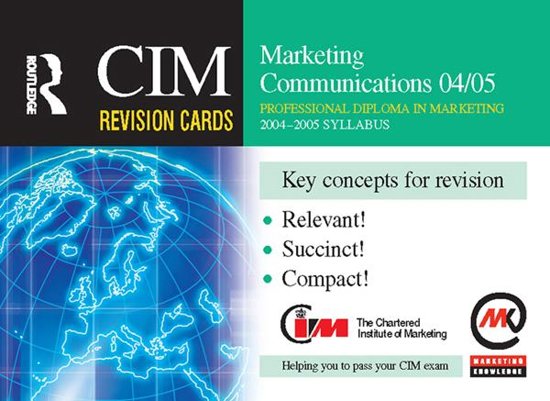Afbeelding van het spel CIM Revision Cards: Marketing Communications 04/05