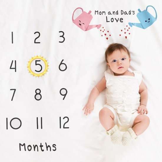 Baby mijlpaaldoek - mijlpaaldeken - milestone - Gieter