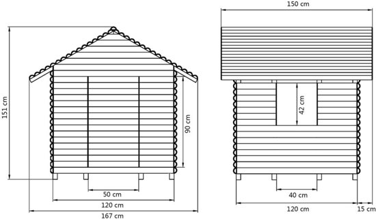 vidaXL Speelhuis 167x150x151 cm FSC geÃ¯mpregneerd grenenhout