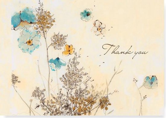 Afbeelding van het spel Thank You Notes Watercolor Flowers