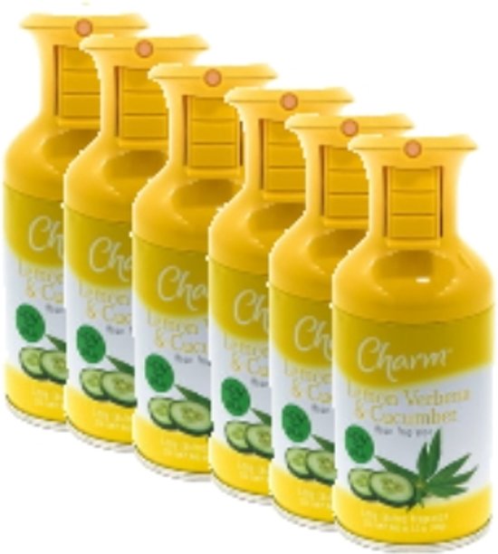 Foto van 6x 250 ml Charm premium air freshener Lemon verbana & cucumber