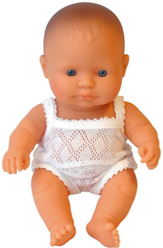 Miniland Babypop Europees Meisje - 21 cm blanke pop badpop