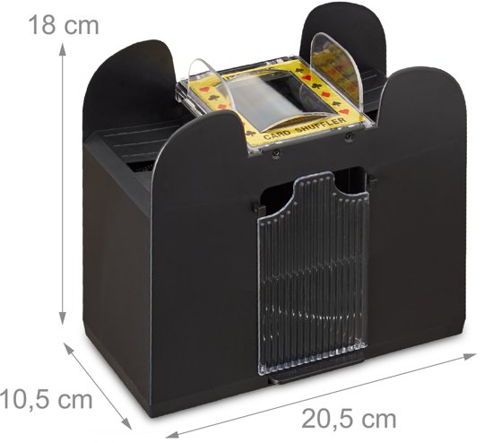 Thumbnail van een extra afbeelding van het spel relaxdays Kaartschudmachine 6 decks - elektrische schudmachine voor speelkaarten - zwart