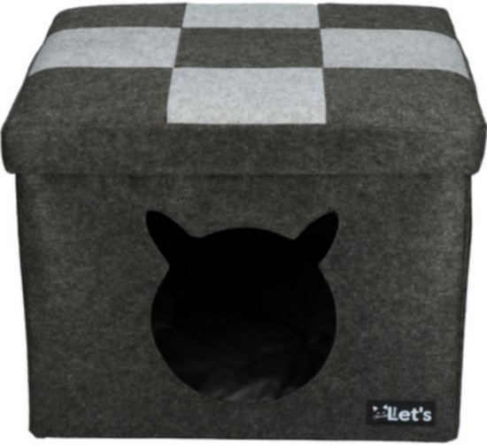 Let's sleep Pet Cube licht/donker grijs