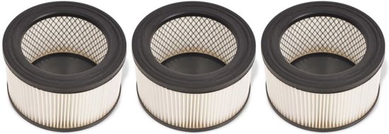 vidaXL HEPA-filters voor asstofzuiger wit en zwart 3 st