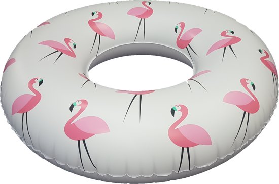 Opblaasbare Zwemband / Zwemring met Flamingo Opdruk voor Kinderen en Volwassenen Inclusief Reparatieset  – Ø 119cm – Vanaf 3 Jaar | Zwembanden Opblaasbaar | Luchtbed | Zwembad Speelgoed Kind