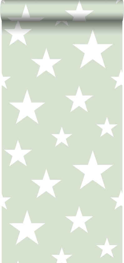 Verwonderend bol.com | ESTAhome behang grote en kleine sterren mintgroen en wit VO-56