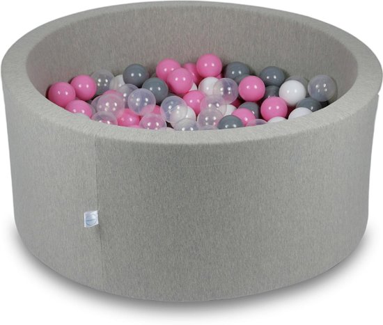 Ballenbak - 300 ballen - 90 x 40 cm - ballenbad - rond grijs