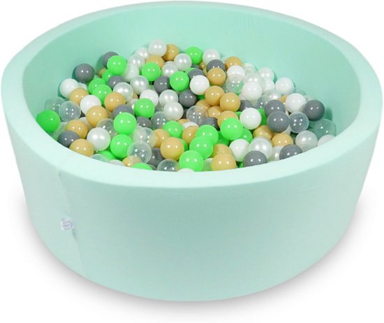 Ballenbak - 500 ballen - 115 x 40 cm - ballenbad - rond mint groen