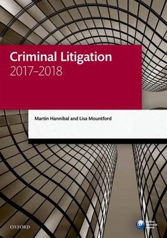 Criminal Litigation 2017-2018 by Martin Hannibal and Lisa Mountford