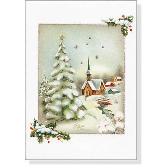 Afbeelding van het spel Vintage Winter Church Small Boxed Holiday Cards