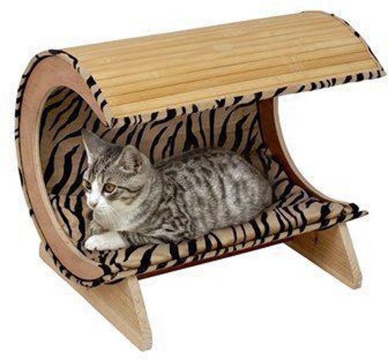 Karlie - Kattenmand Kitty Bamboo I Zebra 52 x 38 x 4 cm