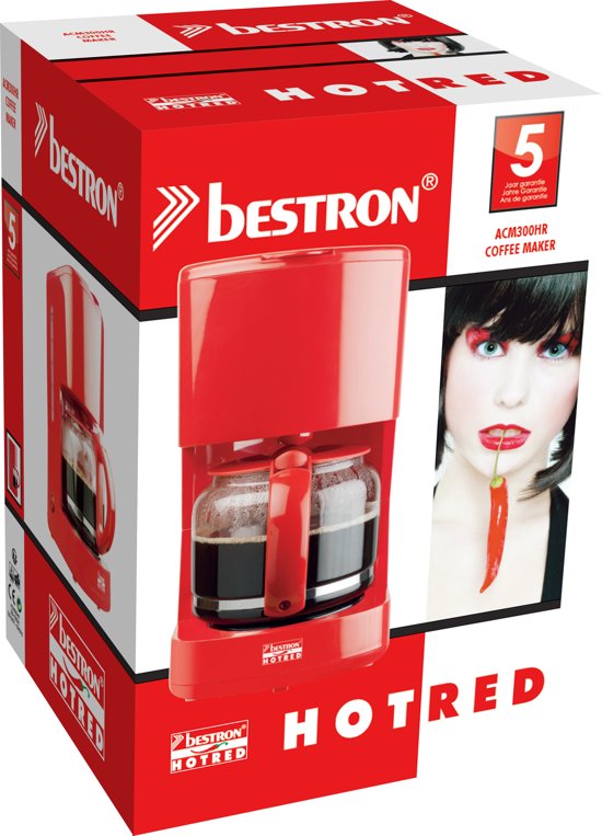 Bestron Koffiezetapparaat Hot Red 1080 W ACM300HR