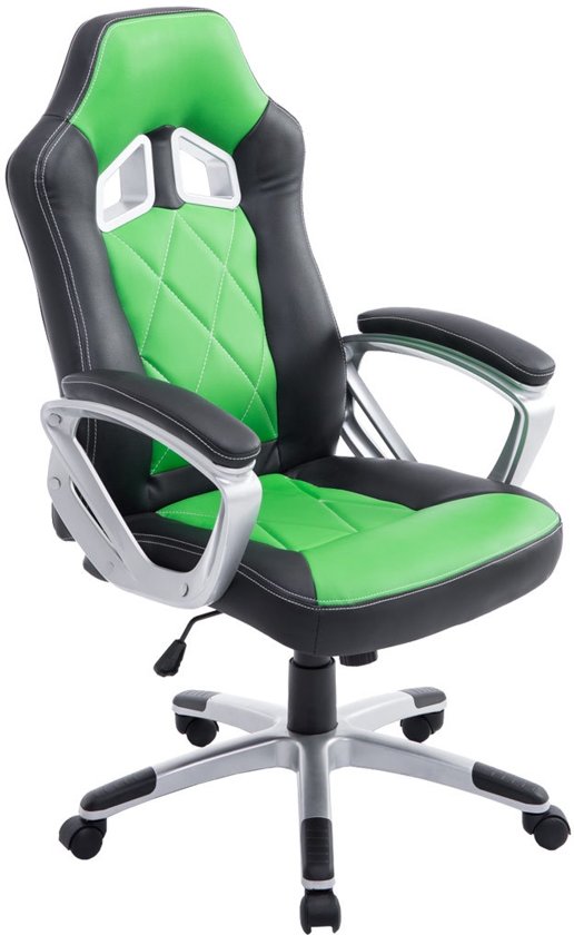 Clp Racing bureaustoel MORGAN XL Sport seat Racing - Gaming chair - zware belasting, ergonomisch - zwart/groen,