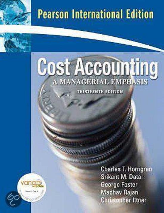Book solutions Cost Accounting a Managerial Emphasis all solutions chapter 1-23