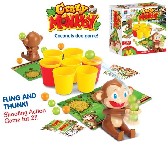 Afbeelding van het spel crazy monkey shooting game Apenspel coconuts  game catapult game