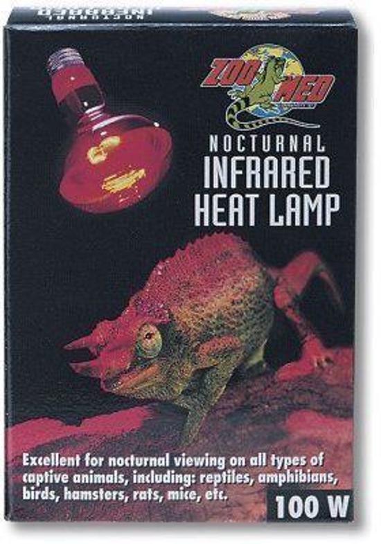Zoomed terrarium verlichting Nocturnal red infrared heat lamp 100 w.