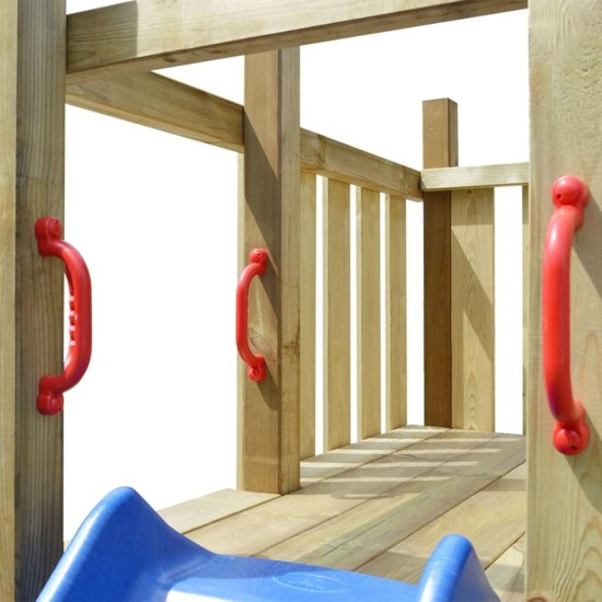 vidaXL Speelhuis met ladder, glijbaan en schommels 557x280x271 cm hout