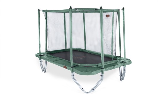 Avyna trampoline PRO-LINE 238 (380x255cm) + net boven + ladder - groen