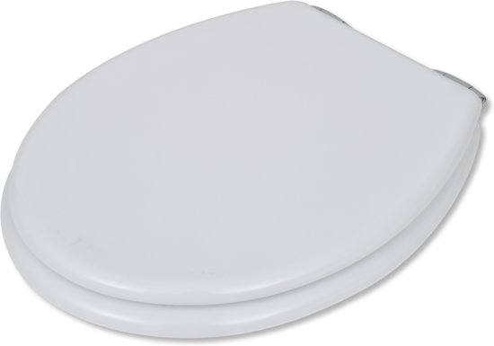 vidaXL WC-bril met soft-close MDF deksel en eenvoudig ontwerp wit