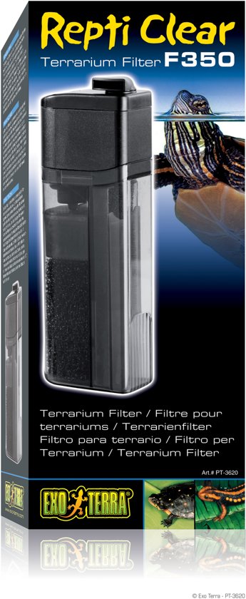 Exo Terra Terrarium filter Repti Clear F350 - Zwart - 8 x 8 x 25cm