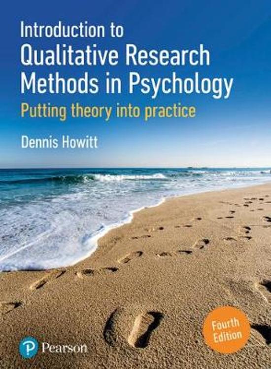 Samenvatting Introduction to Qualitative Research Methods in Psychology Howitt -  kwalitatieve en gemengde methode