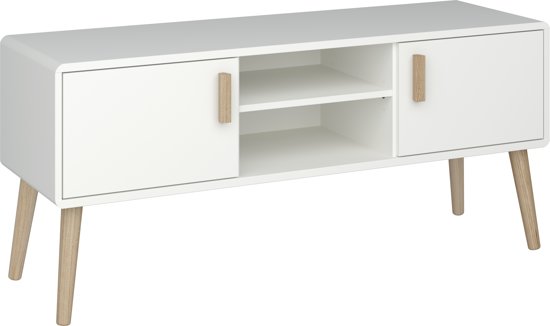 Betere bol.com | Pavis TV meubel met 2 deuren en 1 legplank in wit met CZ-06