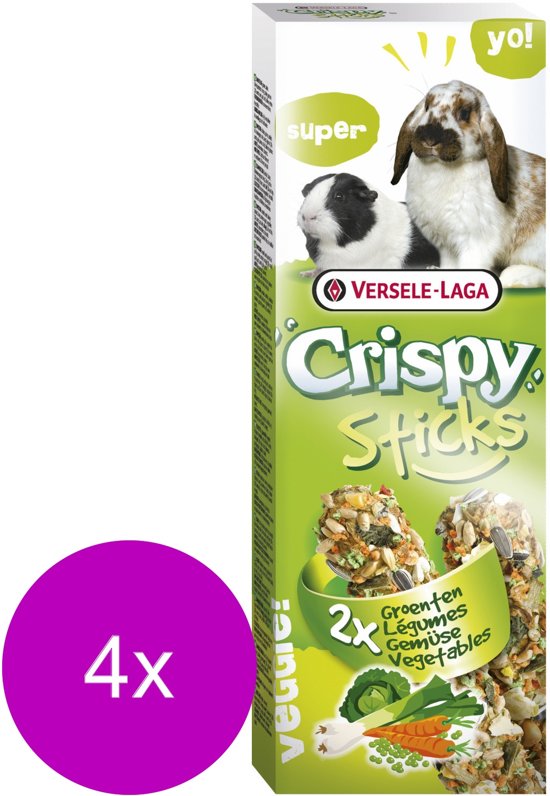 Versele-Laga Crispy Sticks Konijn&Cavia - Konijnensnack - 4 x Groente
