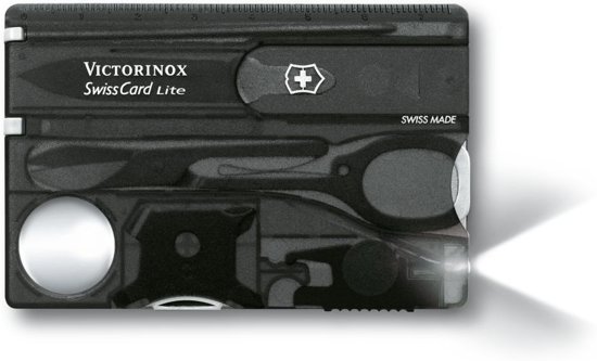 Victorinox SwissCard Lite 13 Functies - Transparant Zwart