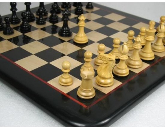 Thumbnail van een extra afbeelding van het spel Modern Staunton schaakset incl. bord, Ebbenhout & Palmhout, Koningshoogte 76 mm