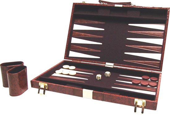 Hot sports Backgammon koffer bruin 38x24