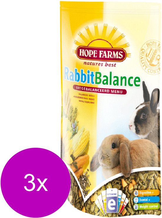 Hope Farms Rabbit Balance - 3 St à 1,5 kg - Konijnenvoer