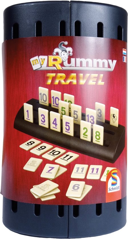 Afbeelding van het spel Rummicub voor op reis in een stevige koker
