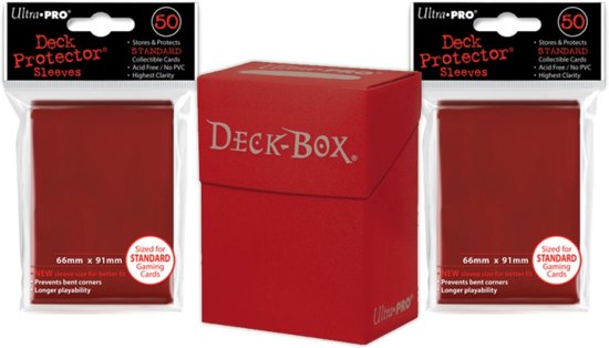 Afbeelding van het spel Ultra Pro Bundel voor Pokemon Kaarten - Deckbox 80+ en 2x50 Sleeves - Rood