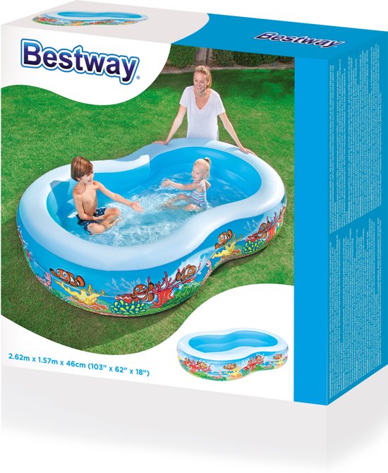 Bestway Opblaasbaar Zwembad 2 Rings - 262x157x46 cm