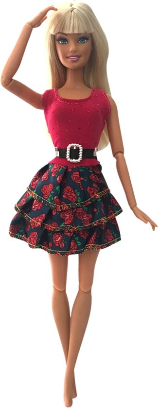 Barbie kleding set - 6x outfit voor modepop met jurken, rok en shirt