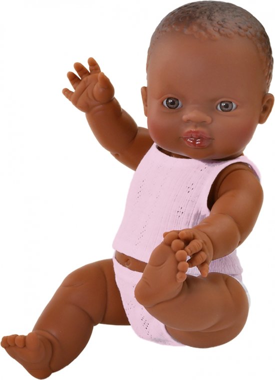 Paola Reina Gordi donkere babypop bruine huidskleur pop donker meisje 34 cm