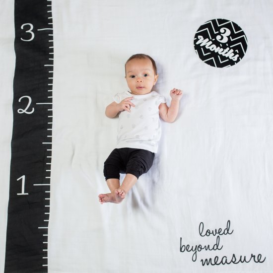 Lulujo Baby's First Year swaddle & cards - Loved beyond measure