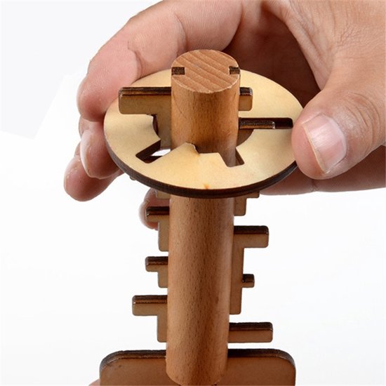 Thumbnail van een extra afbeelding van het spel Houten sleutel puzzel | Breinbreker van formaat | Educatieve puzzel