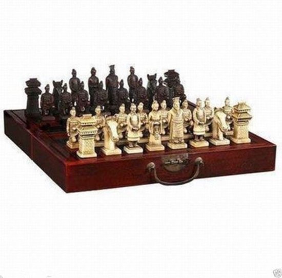 Afbeelding van het spel Schaakset inklapbaar. Chinese stijl. Zeer mooi. Xian terracotta soldaten.