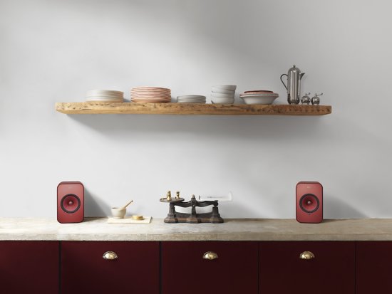 KEF LSX wireless stereo systeem Rood