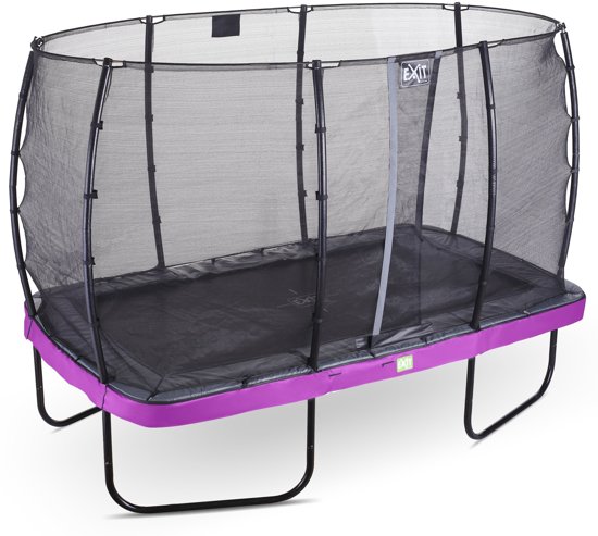 EXIT Elegant trampoline 214x366cm met veiligheidsnet Economy - paars