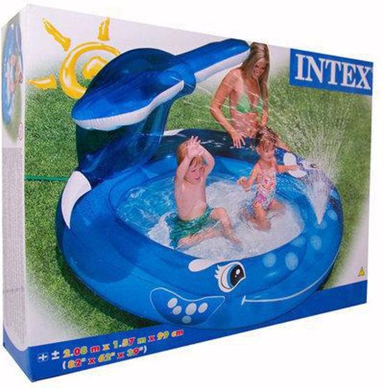 Intex zwembad walvis met spray 208x157x99cm