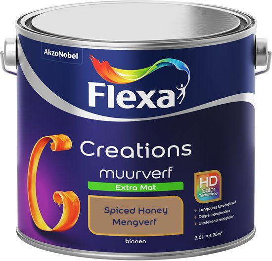 Flexa Creations - Muurverf Extra Mat - Spiced Honey - Kleur van het Jaar 2019- 2,5 Liter